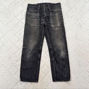 Freenote Cloth Jeans Mens 30x25 Black Wash Denim Japanese Selvedge Portola Taper